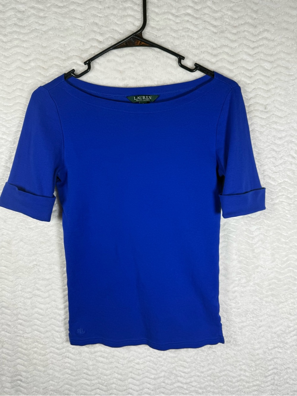 Ralph Lauren Cobalt Blue Short Sleeve Boatneck Top
